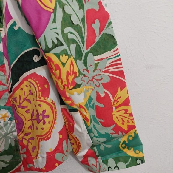 Coldwater Creek Blazer Button Front Jacket Size M Floral Colorful Artsy Retro - Picture 5 of 11